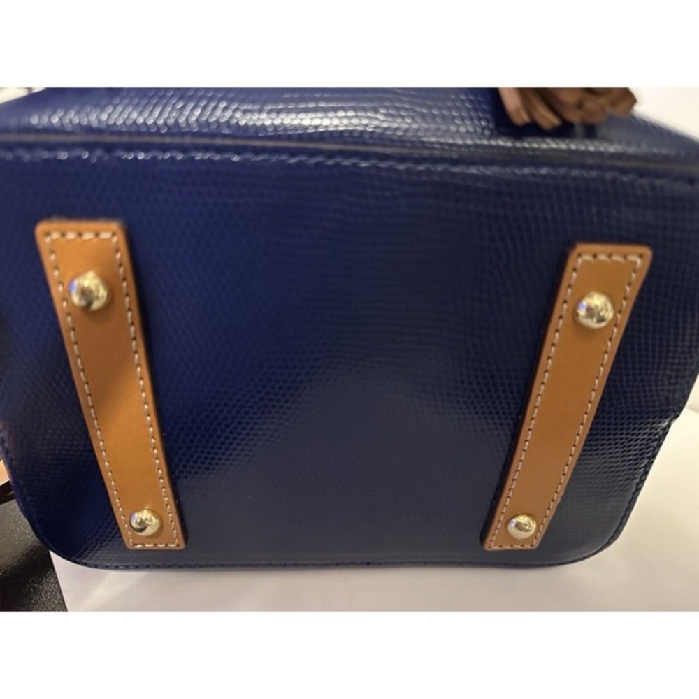 Dooney & Bourke Serena Drawstring Crossbody Blue Lizard Embossed Leather 104-29 - Picture 14 of 16